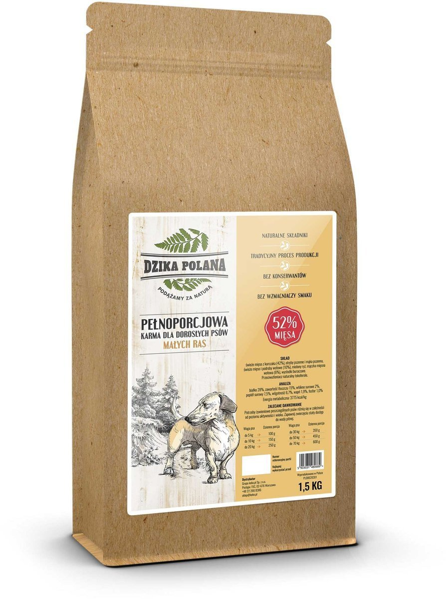 Dzika Polana kurczak, wołowina adult małe rasy 1,5 kg
