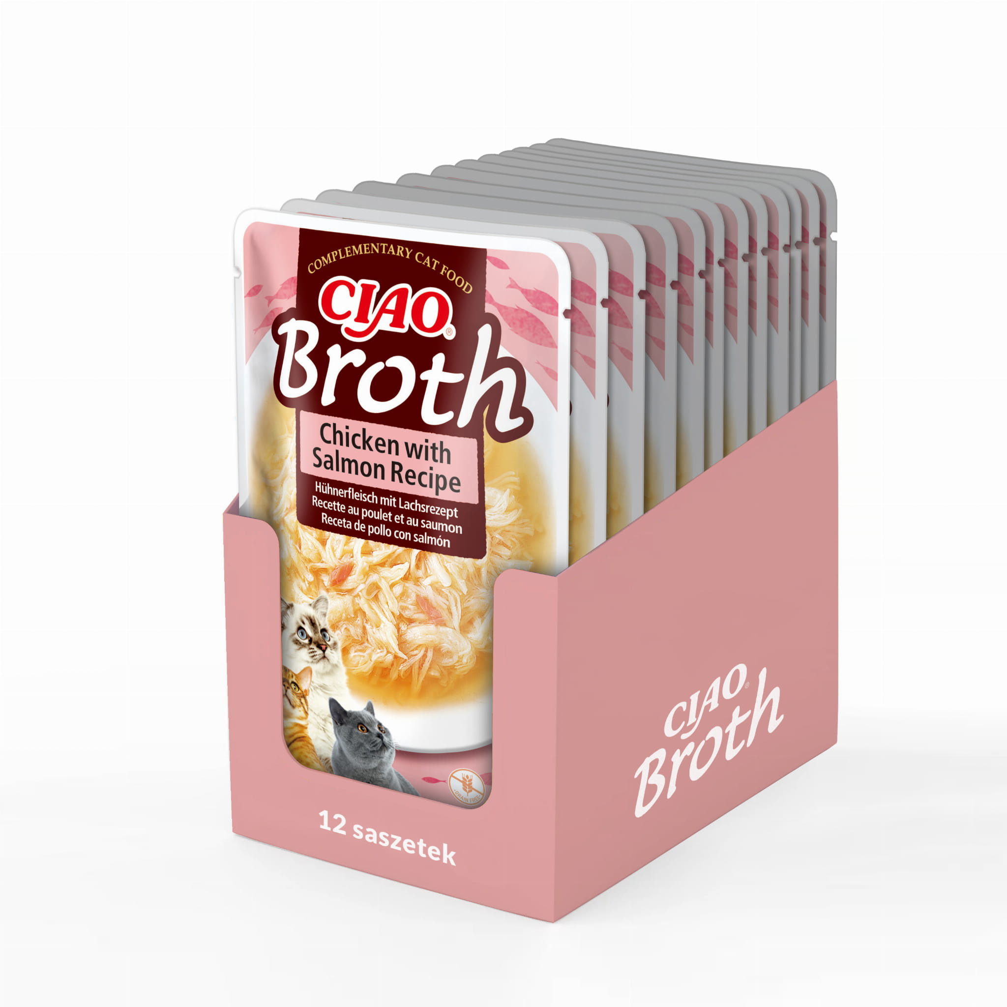 Inaba Ciao kurczak, łosoś w bulionie 40 g × 12