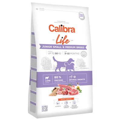 Calibra Dog Life jagnięcina junior małe, średnie rasy 12 kg × 2
