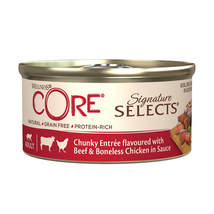 Wellness CORE Signature Selects kurczak, wołowina kawałki adult 79 g