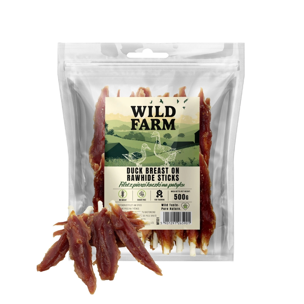 Wild Farm Filet z piersi kaczki na patyku 500 g