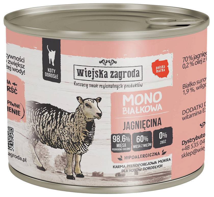 Wiejska Zagroda Mono Sensitive jagnięcina adult 200 g
