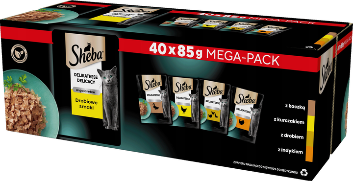 Sheba Delicacy mix smaków w galaretce adult 85 g × 40