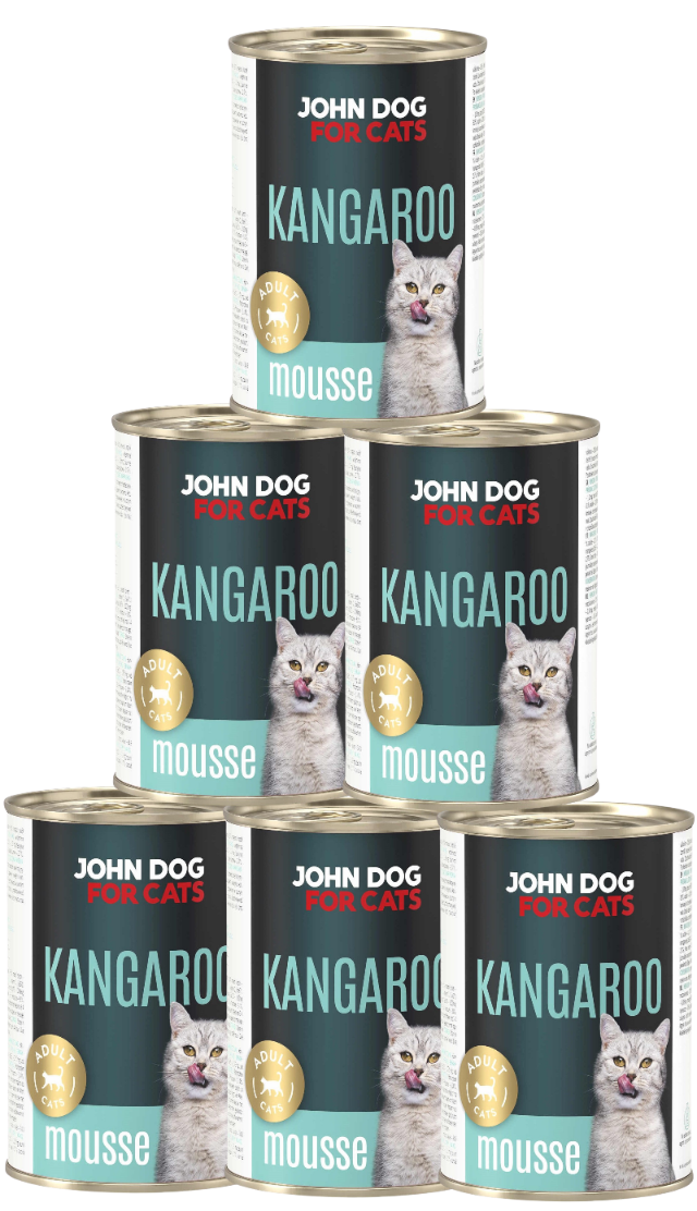 John Dog For Cats kangur pasztet adult 400 g × 6