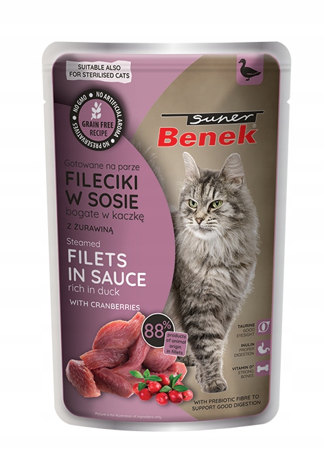 Super Beno Sterilised kaczka z żurawiną w sosie adult 85 g