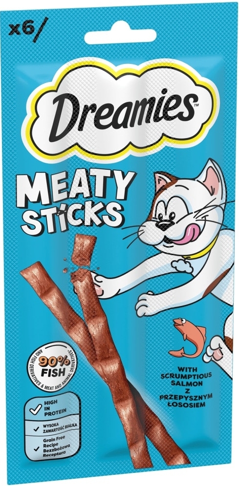 Dreamies Meaty Sticks łosoś 5 g × 6