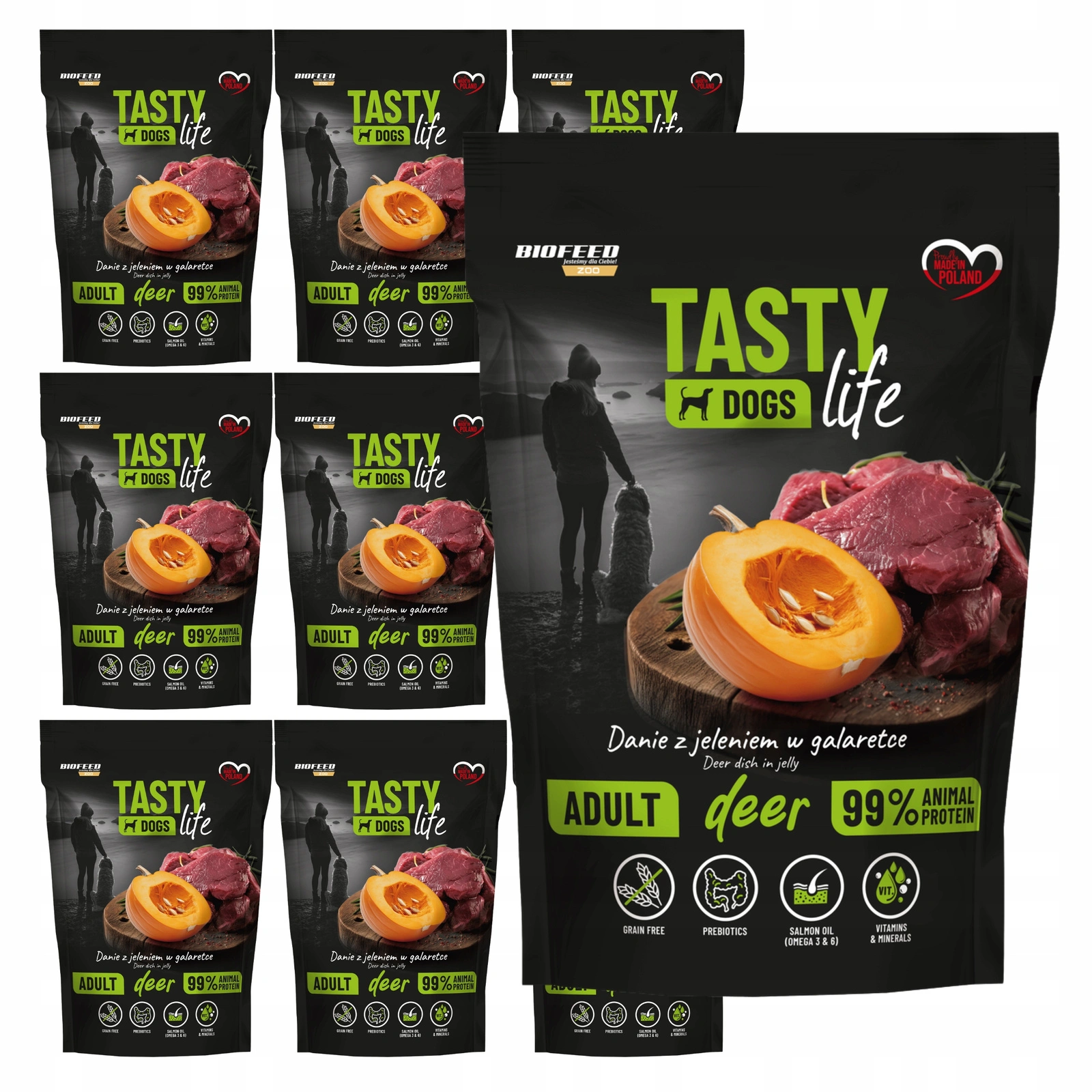 BioFeed Tasty Dogs Life jeleń adult 500 g × 10