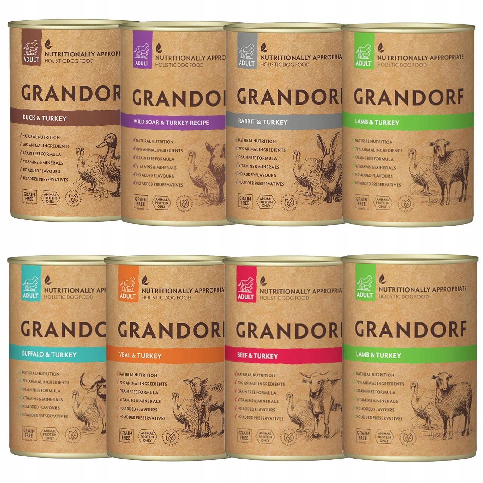 Grandorf mix smaków 400 g × 8