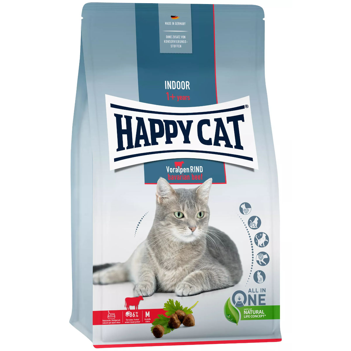 Happy Cat Indoor wołowina adult 4 kg