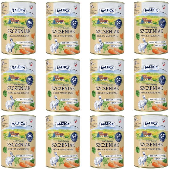 Baltica Smaki Regionów królik z marchewką junior 400 g × 12