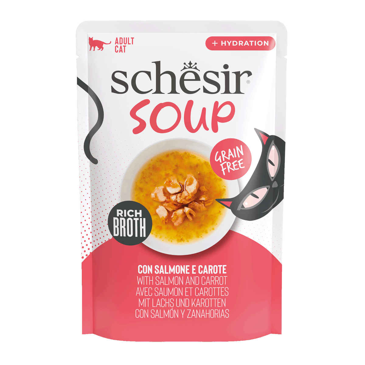 Schesir Soup łosoś z marchewką w bulionie adult 40 g