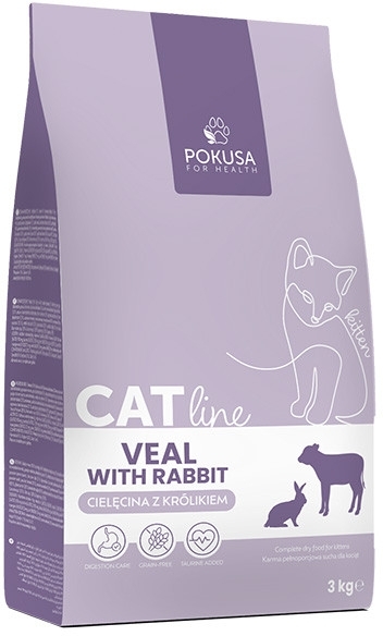 Pokusa CatLine cielęcina, królik kitten 3 kg