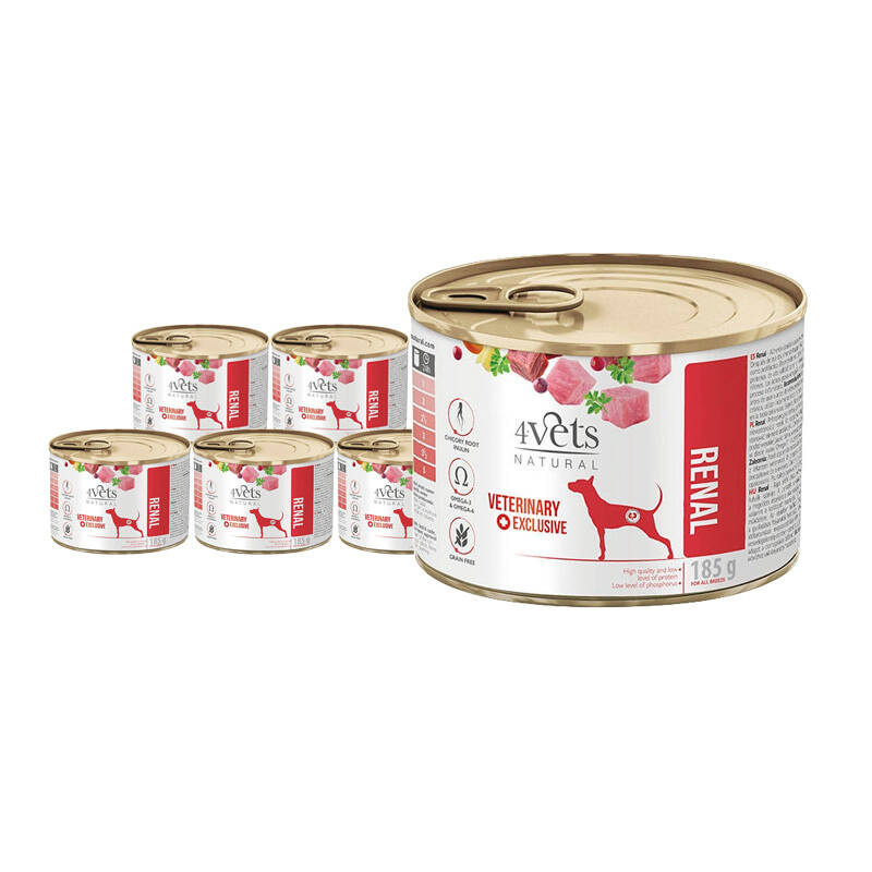 4Vets Natural Renal indyk, jaja, wołowina 185 g × 6