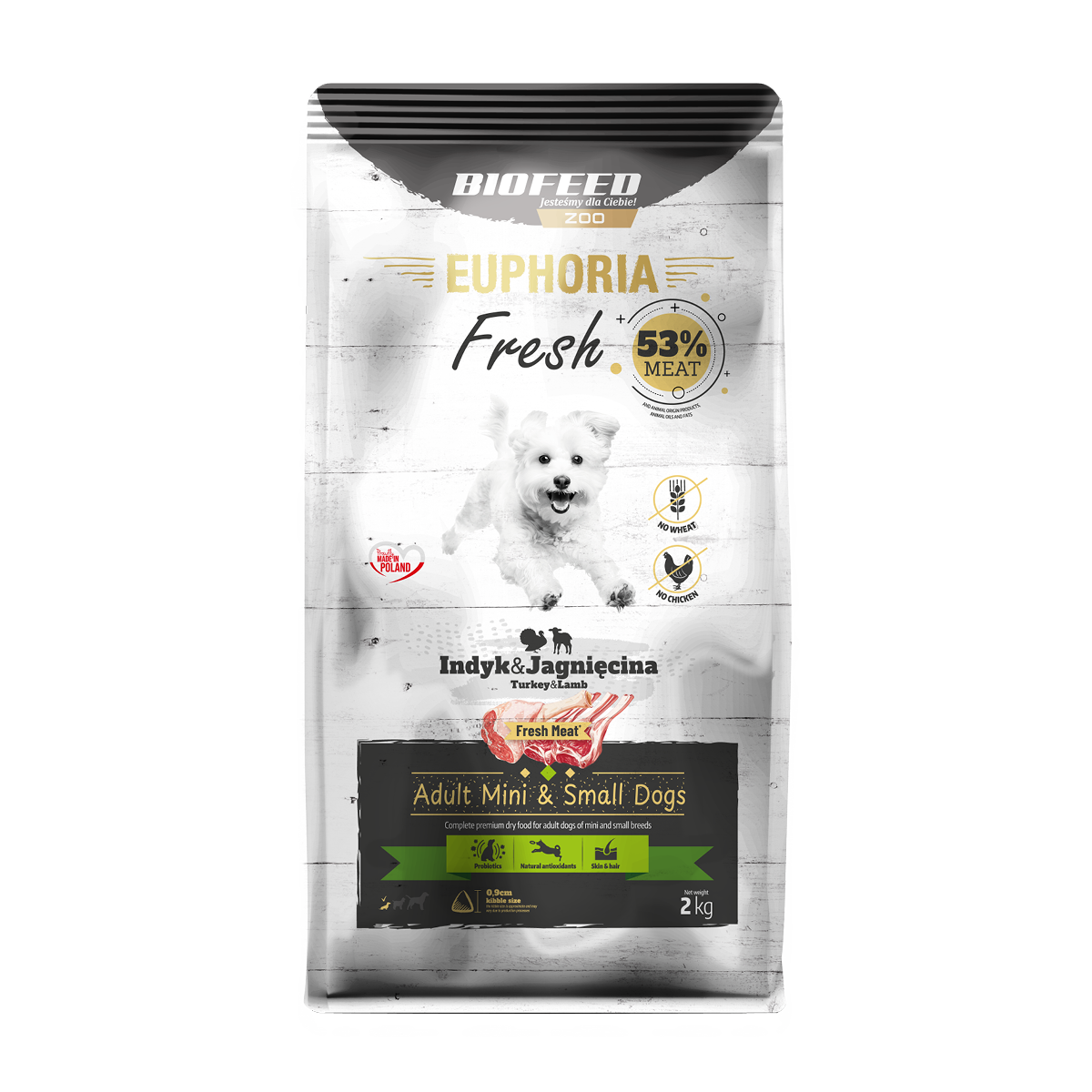 BioFeed Euphoria Fresh indyk, jagnięcina adult małe rasy 2 kg
