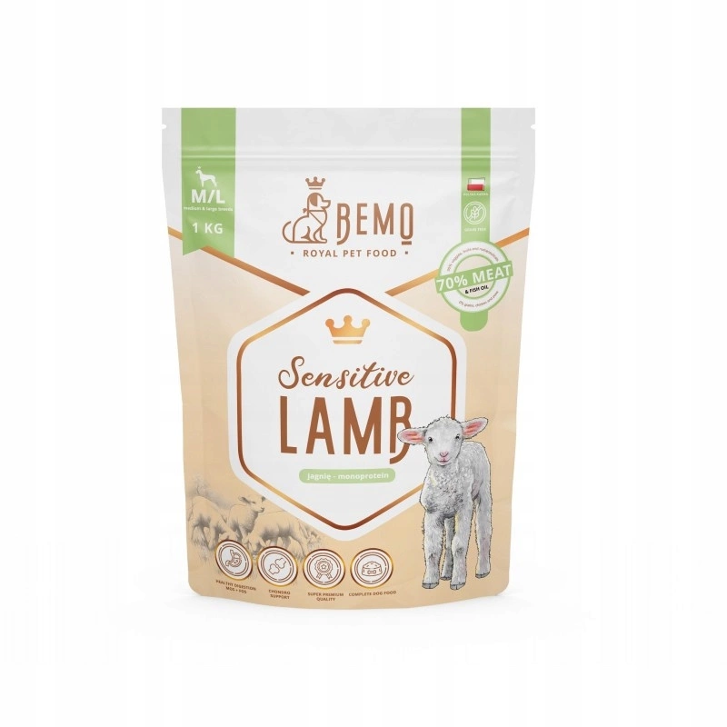 Bemo Sensitive jagnięcina adult średnie i duże rasy 1 kg