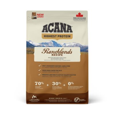 Acana Highest Protein Ranchlands bizon, jagnięcina, wieprzowina, wołowina 2 kg