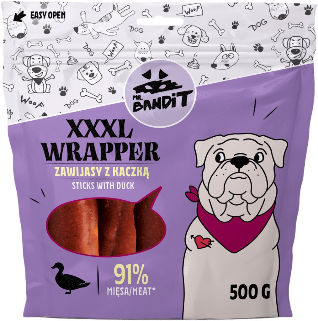 Mr. Bandit Wrapper XXXL kaczka 500 g