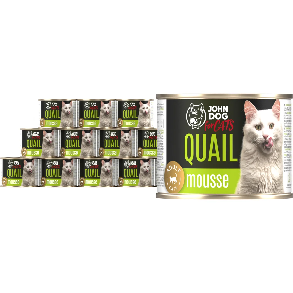 John Dog For Cats przepiórka pasztet adult 200 g × 12