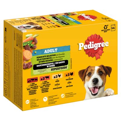 Pedigree drób, kurczak, ryba, wołowina, wątróbka adult 100 g × 24