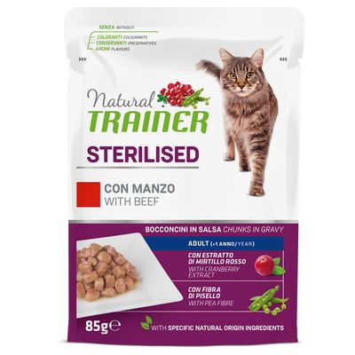 Trainer Natural Sterilised wołowina w sosie adult 85 g × 12