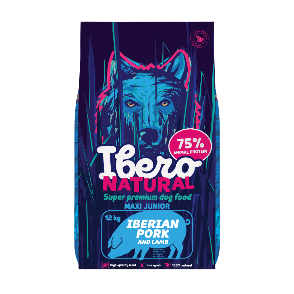 Ibero Natural dziczyzna, jagnięcina junior duże rasy 12 kg