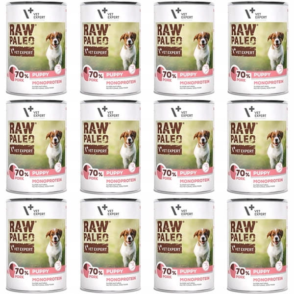 VetExpert Raw Paleo wieprzowina puppy 400 g × 12