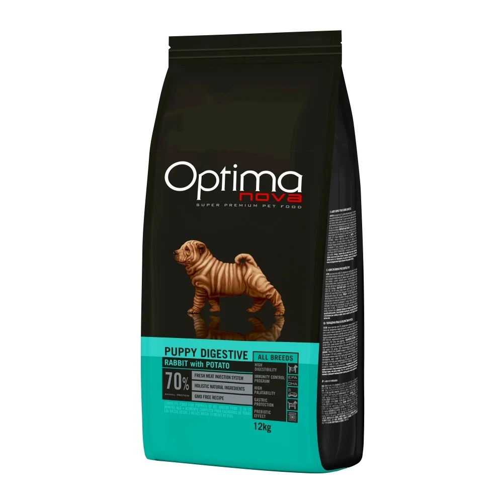 Optimanova Dog Digestive królik puppy 12 kg