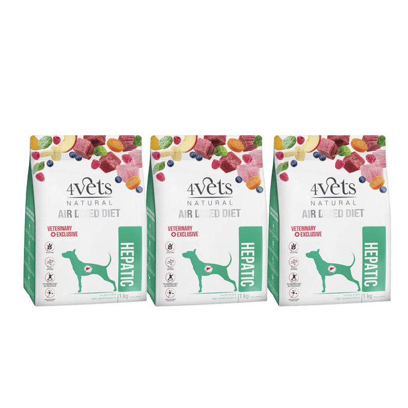 4Vets Natural Hepatic indyk, jaja, wołowina 1 kg × 3