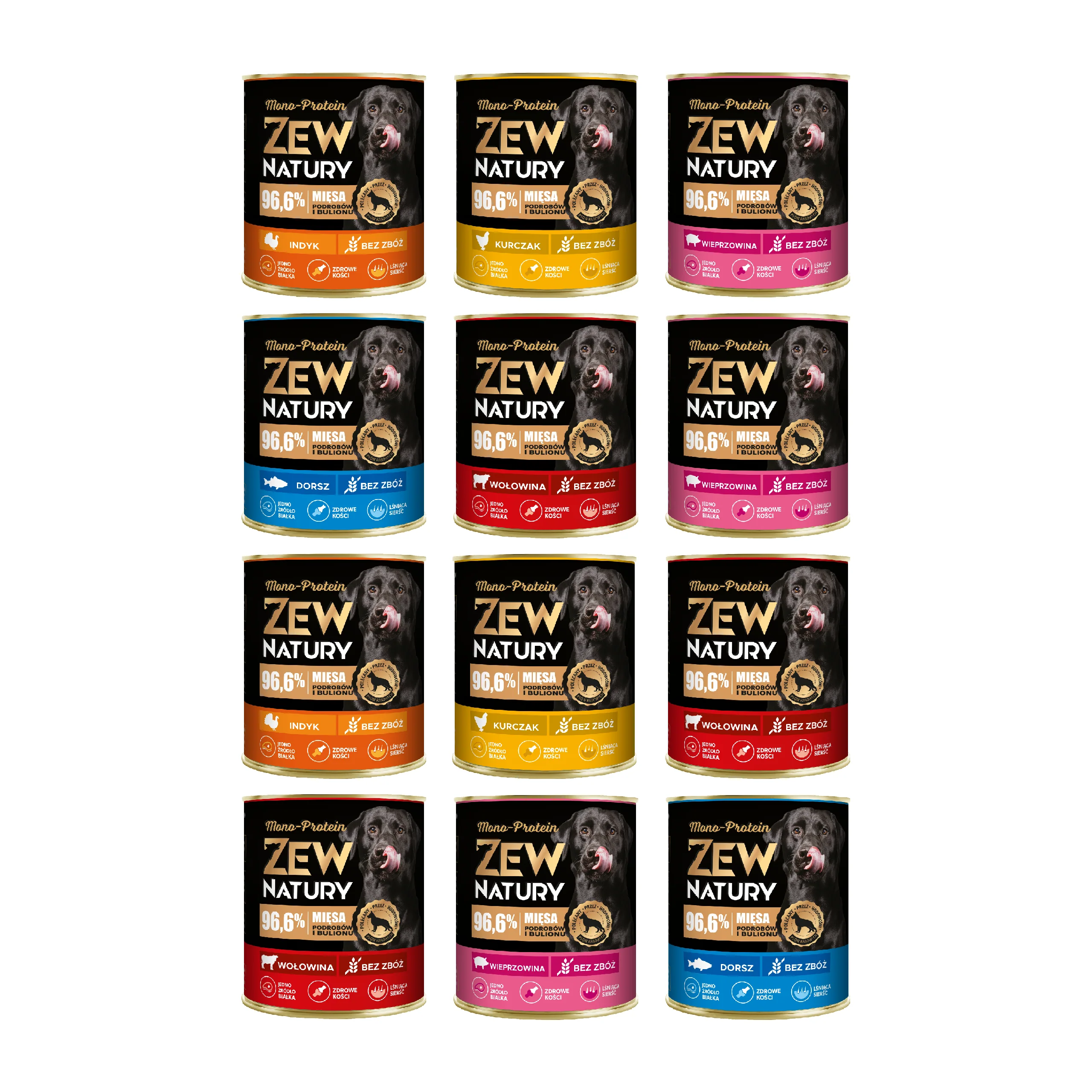 Zew Natury Mono-Protein dorsz, indyk, kurczak, wieprzowina, wołowina 800 g × 12