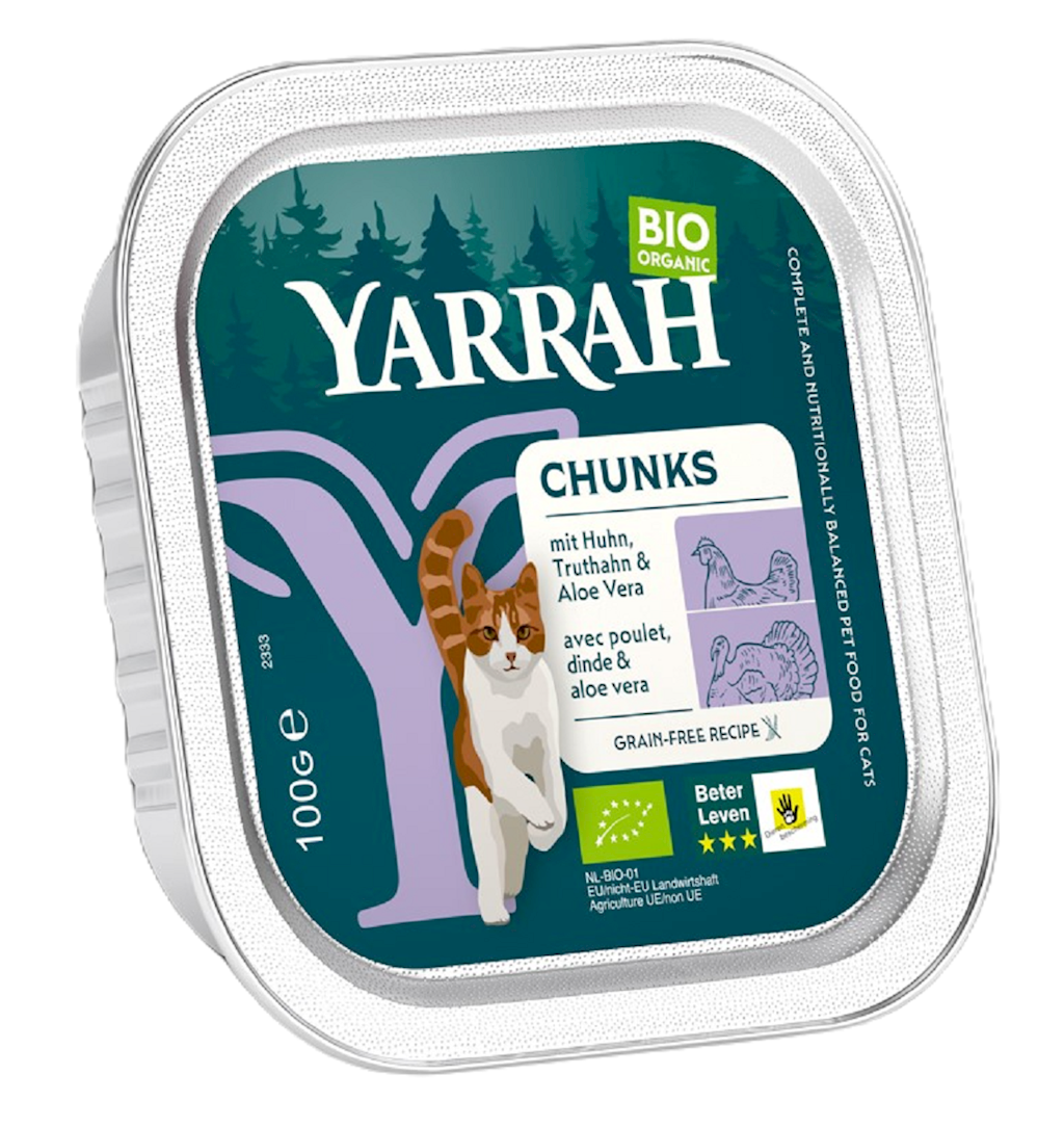 Yarrah Bio-Organic indyk, kurczak kawałki adult 100 g