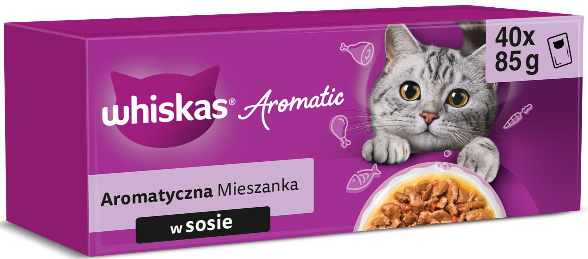 Whiskas mix smaków kawałki 85 g × 40