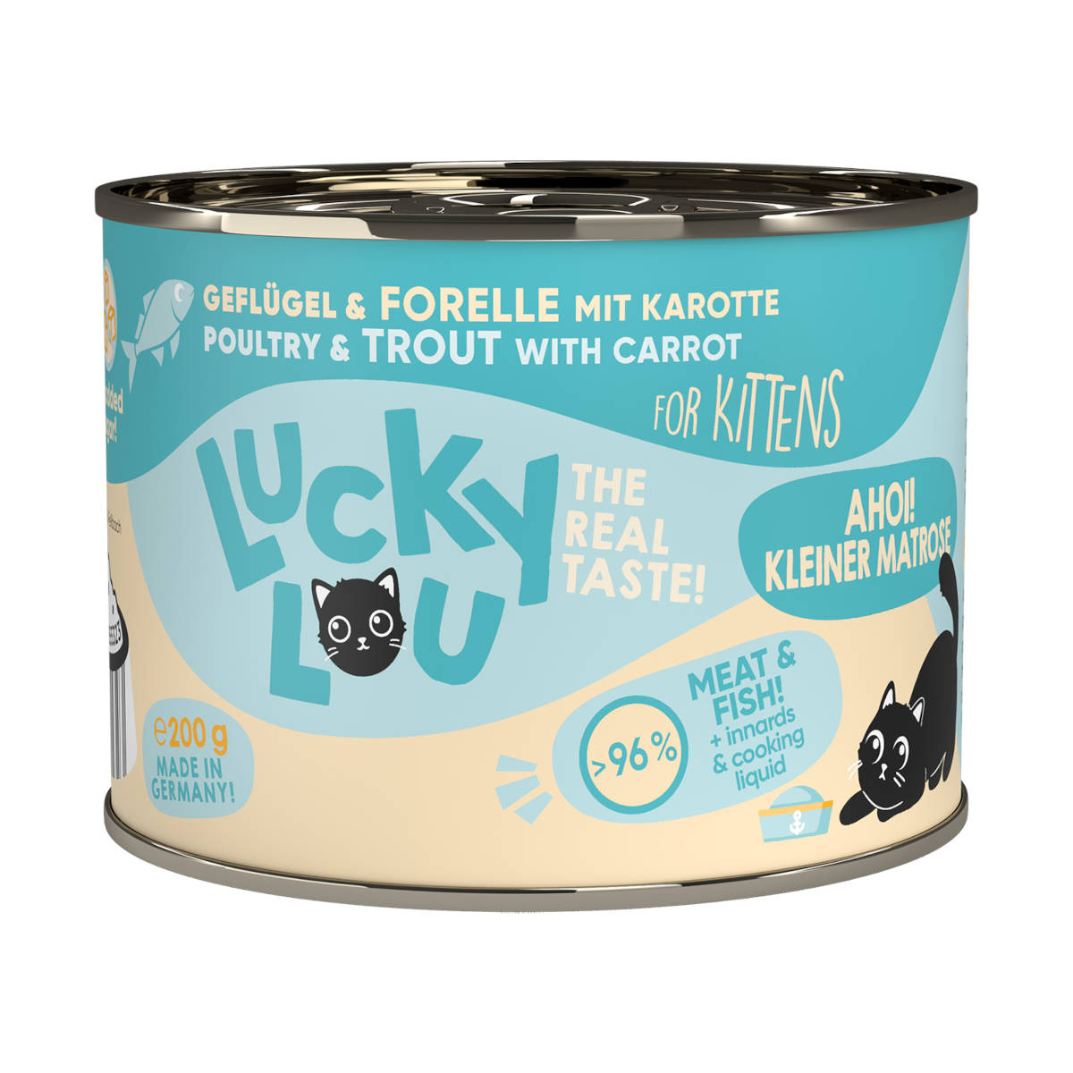 Lucky Lou Lifestage drób, pstrąg kitten 200 g