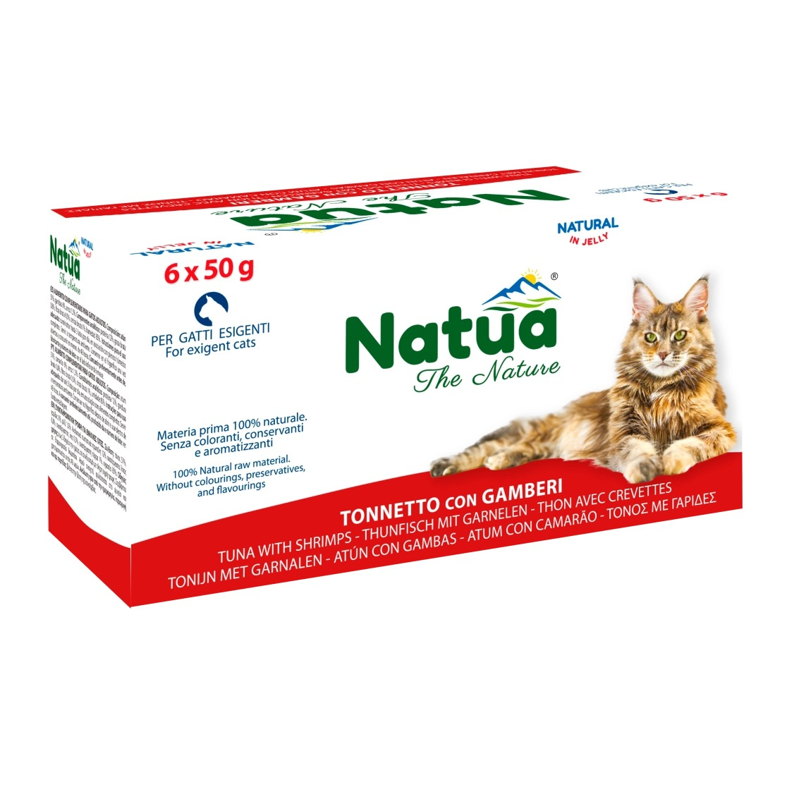 Natua Natural tuńczyk z krewetkami w galaretce 50 g × 6