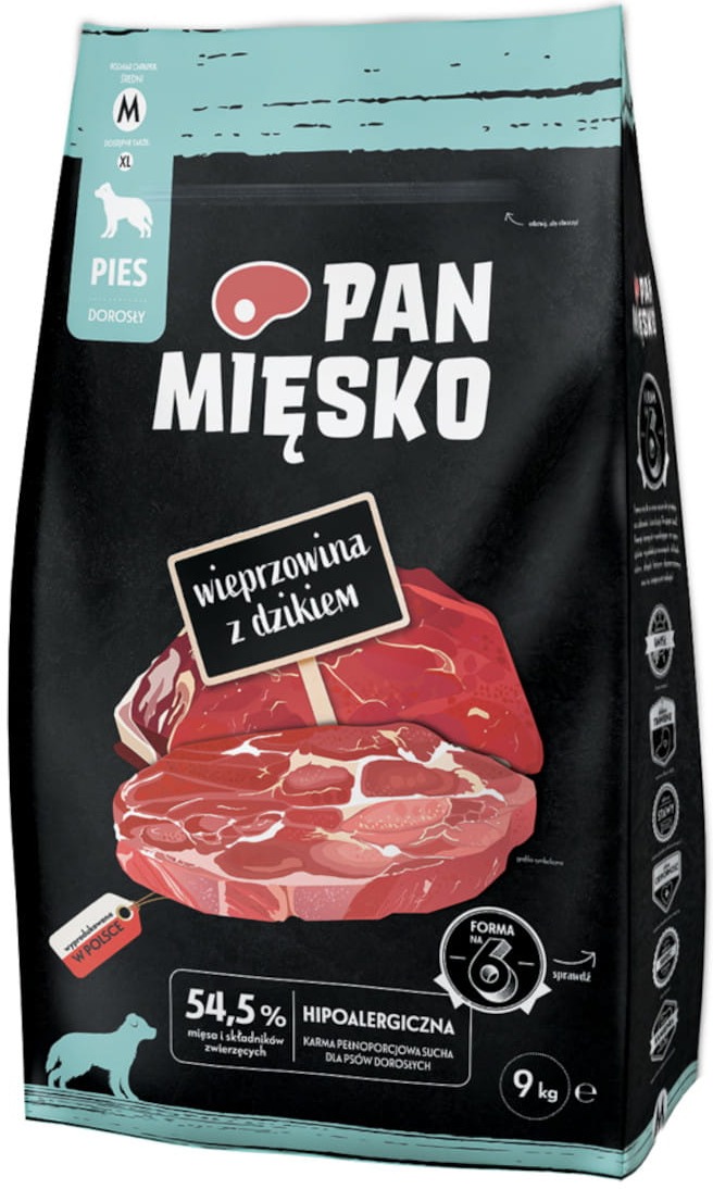 Pan Mięsko dzik, wieprzowina adult średnie rasy 9 kg