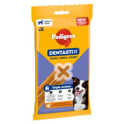Pedigree Dentastix kurczak średnie rasy 26 g × 5