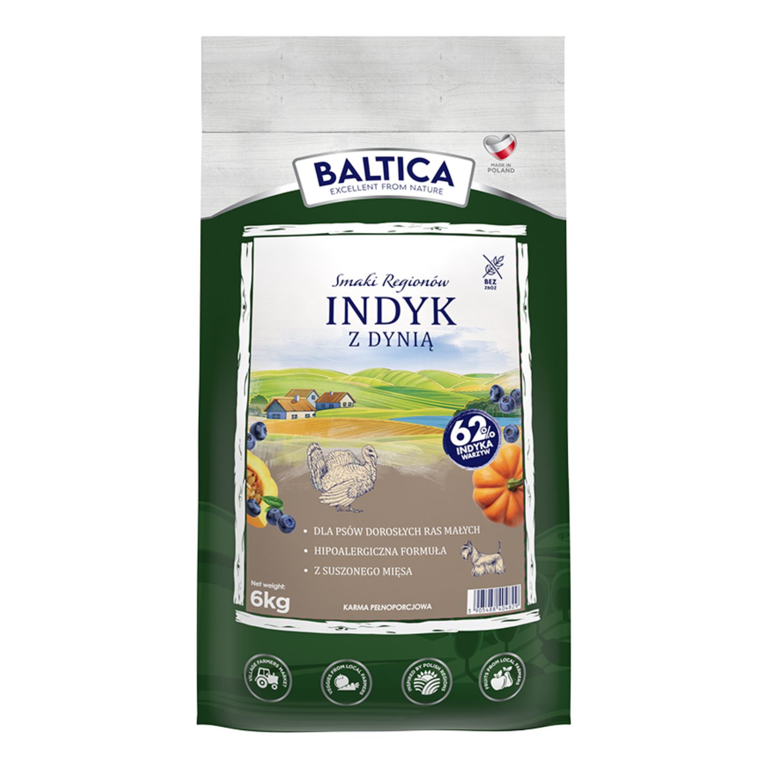 Baltica indyk z dynią adult małe rasy 6 kg