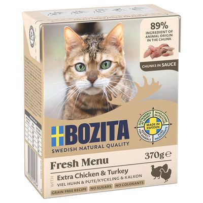 Bozita Fresh Menu indyk, kurczak w sosie 370 g × 24