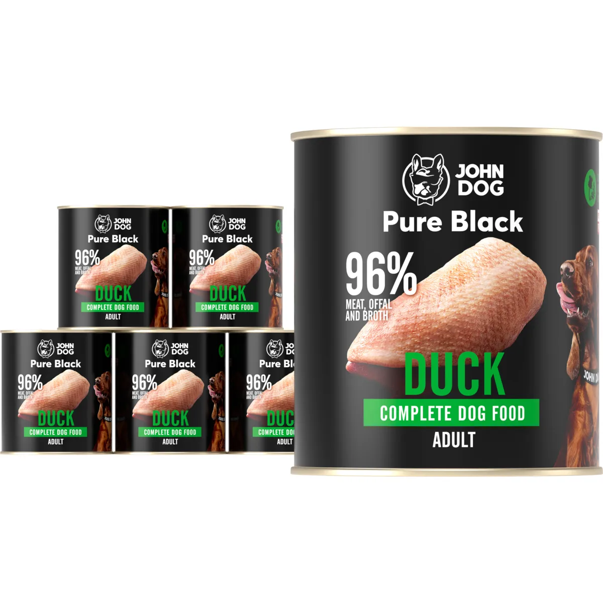 John Dog Pure Black kaczka adult 800 g × 6