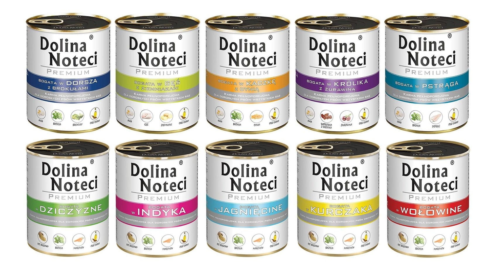 Dolina Noteci Premium dorsz, gęś, kaczka, królik adult 800 g × 30