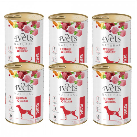 4Vets Natural Renal indyk, wołowina 400 g × 6