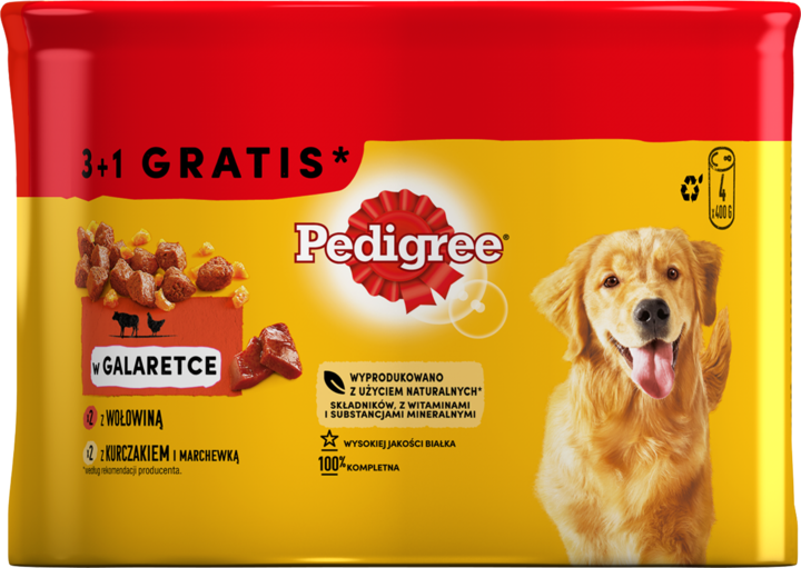 Pedigree kurczak, wołowina adult 400 g × 4