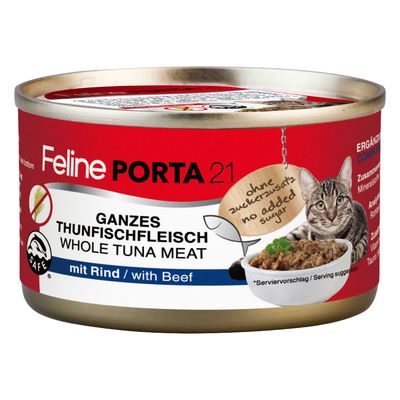 Porta 21 Feline tuńczyk z wołowiną w bulionie adult 90 g × 12