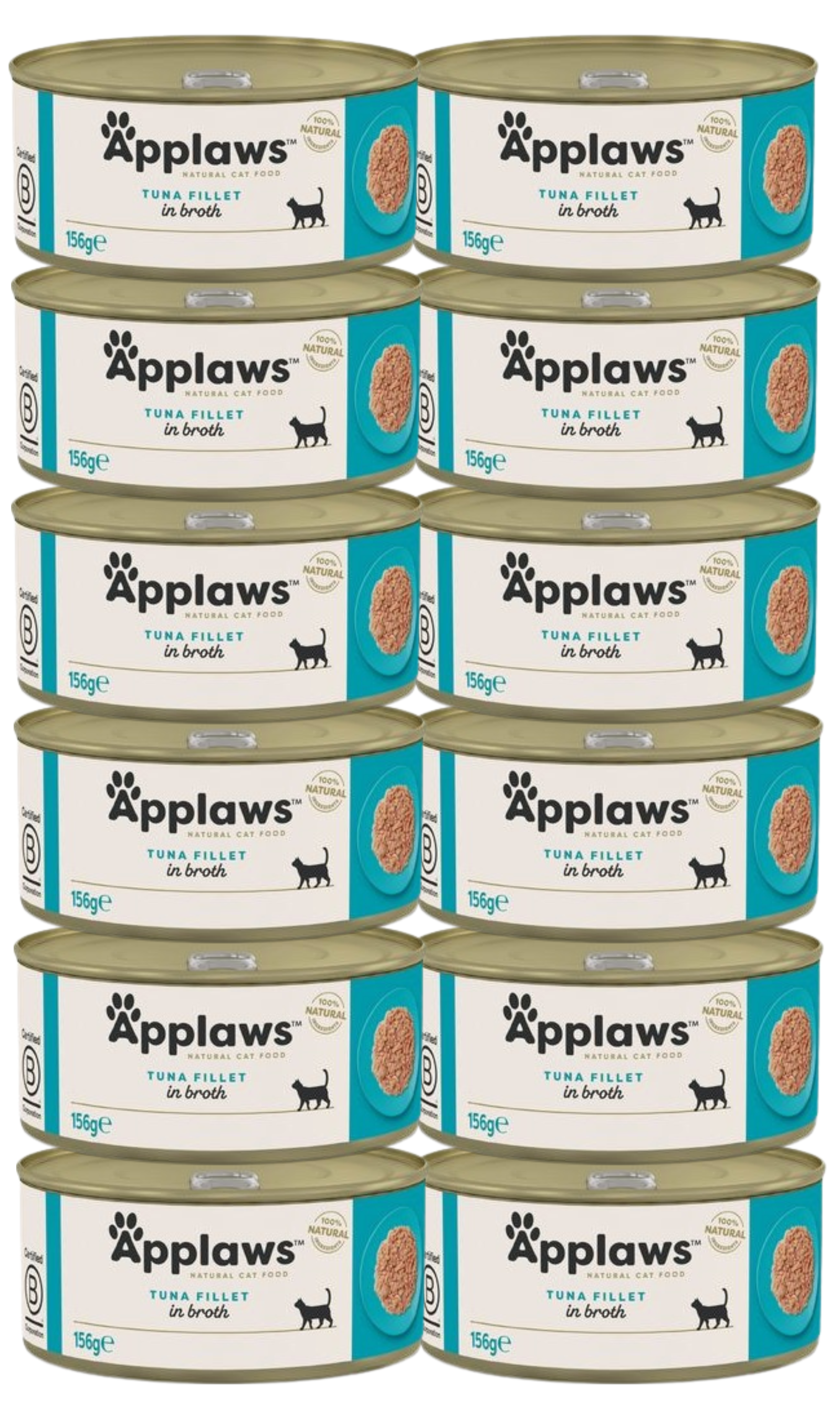 Applaws Natural tuńczyk w bulionie 156 g × 12