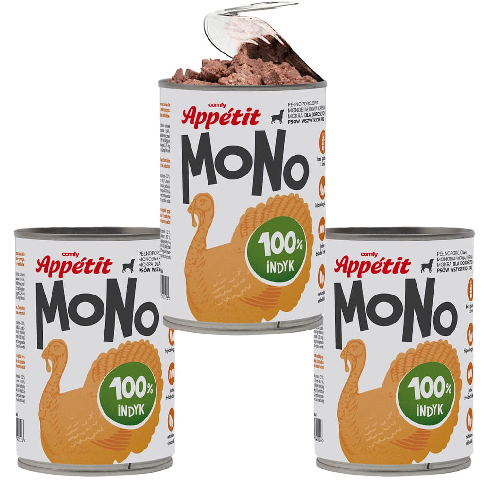 Comfy Appetit Mono indyk 400 g × 3