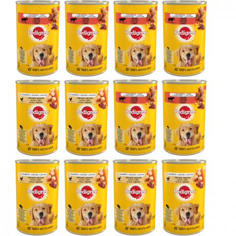 Pedigree kurczak, wołowina z marchewką adult 400 g × 12