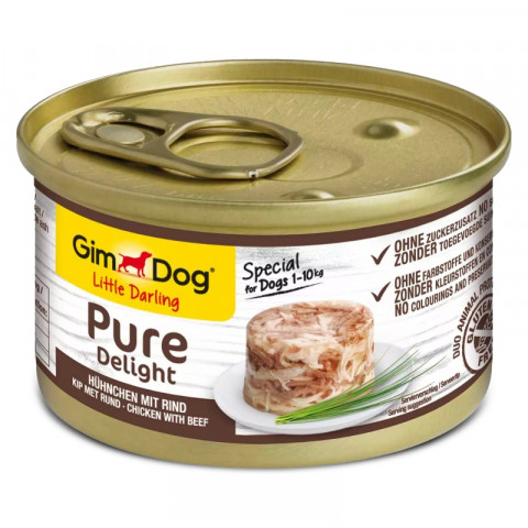 GimDog Pure Delight kurczak, wołowina małe rasy 85 g