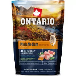 Ontario Mini & Medium Weight Control indyk adult małe rasy, średnie rasy 100 g