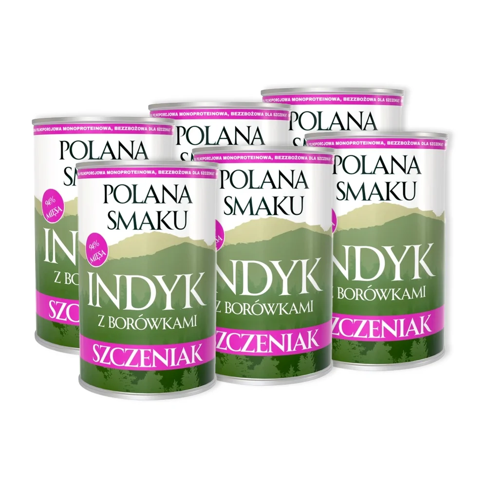 Polana Smaku indyk z borówkami junior 400 g × 6