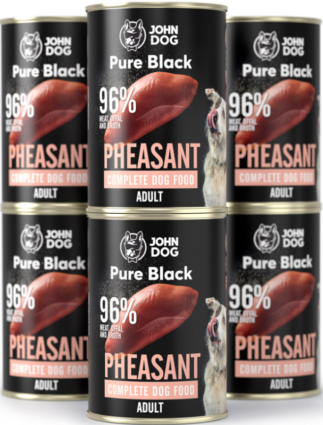 John Dog Pure Black bażant adult 400 g × 6