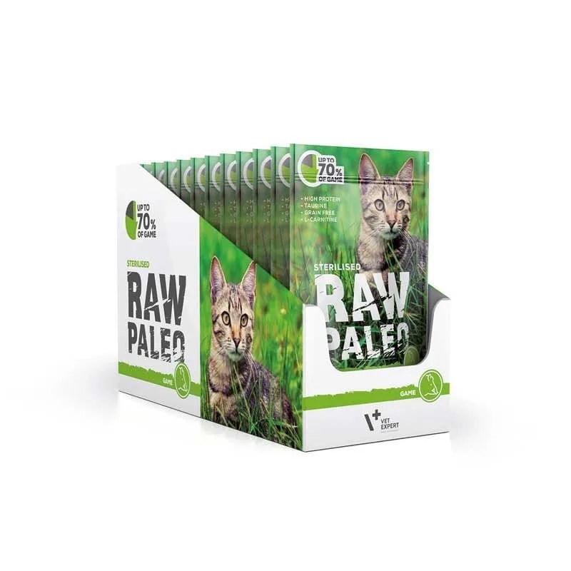 VetExpert RAW PALEO Sterilised dziczyzna adult 100 g × 12
